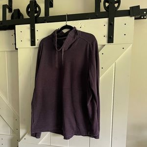L.L. Bean Cozy Mixed-Knit Pullover-Darkest Purple Heather